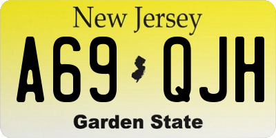 NJ license plate A69QJH
