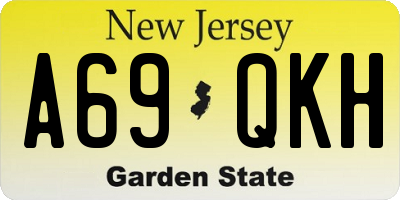 NJ license plate A69QKH