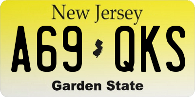 NJ license plate A69QKS