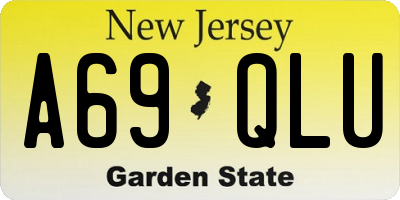 NJ license plate A69QLU