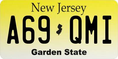 NJ license plate A69QMI
