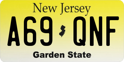 NJ license plate A69QNF