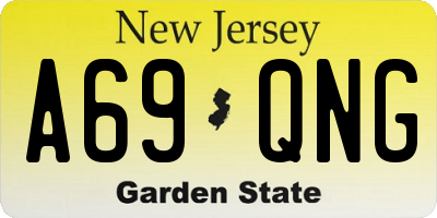 NJ license plate A69QNG
