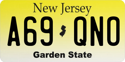 NJ license plate A69QNO