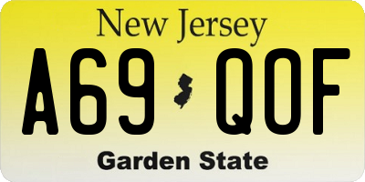 NJ license plate A69QOF