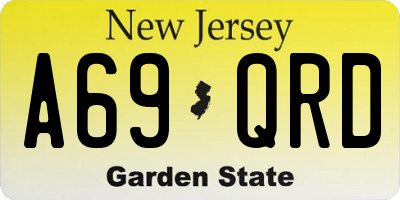 NJ license plate A69QRD