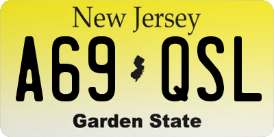 NJ license plate A69QSL