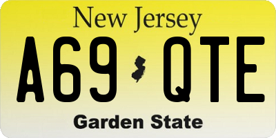NJ license plate A69QTE