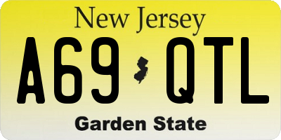 NJ license plate A69QTL