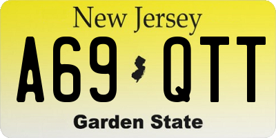NJ license plate A69QTT