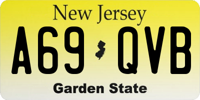 NJ license plate A69QVB