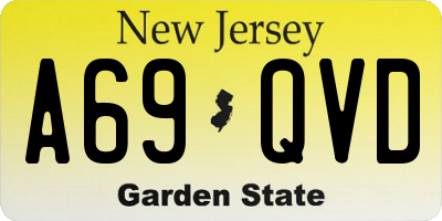 NJ license plate A69QVD