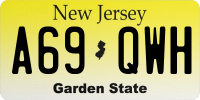 NJ license plate A69QWH