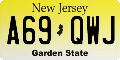NJ license plate A69QWJ