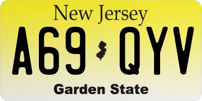 NJ license plate A69QYV