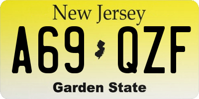 NJ license plate A69QZF