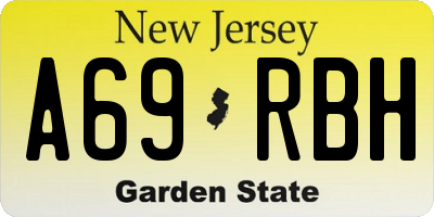 NJ license plate A69RBH