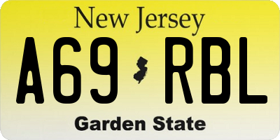 NJ license plate A69RBL