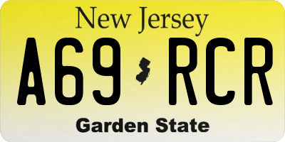 NJ license plate A69RCR