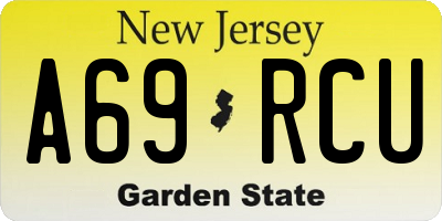 NJ license plate A69RCU