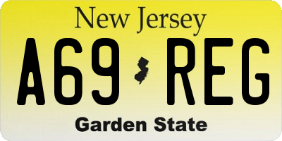 NJ license plate A69REG