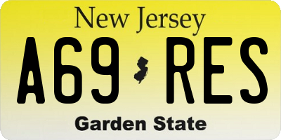 NJ license plate A69RES