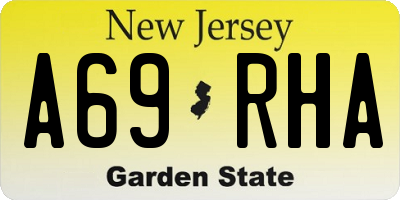 NJ license plate A69RHA