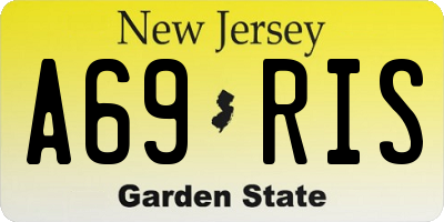 NJ license plate A69RIS