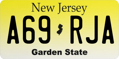 NJ license plate A69RJA