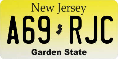 NJ license plate A69RJC