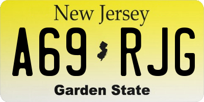 NJ license plate A69RJG