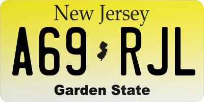 NJ license plate A69RJL