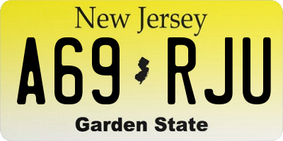 NJ license plate A69RJU