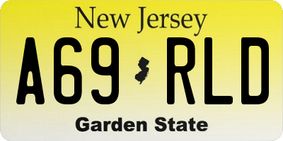 NJ license plate A69RLD