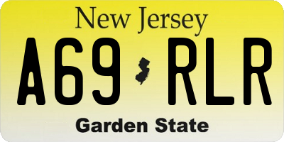 NJ license plate A69RLR