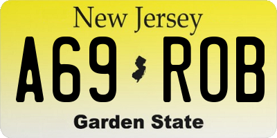 NJ license plate A69ROB