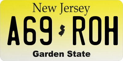 NJ license plate A69ROH
