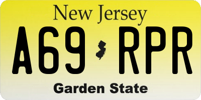 NJ license plate A69RPR