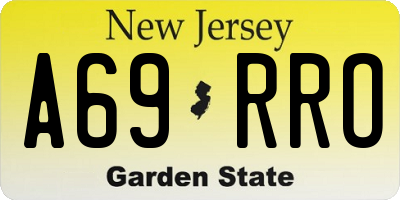 NJ license plate A69RRO