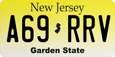 NJ license plate A69RRV