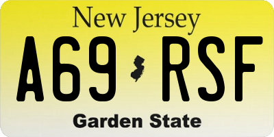 NJ license plate A69RSF