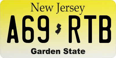 NJ license plate A69RTB