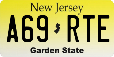 NJ license plate A69RTE
