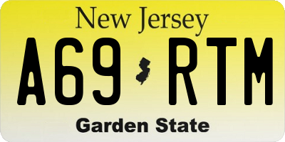 NJ license plate A69RTM
