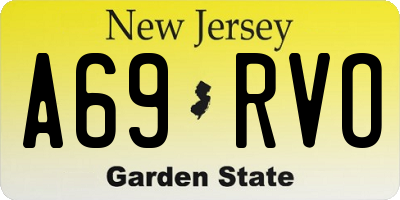 NJ license plate A69RVO