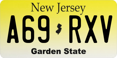 NJ license plate A69RXV