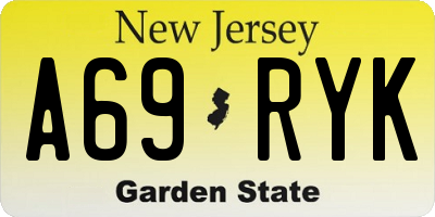 NJ license plate A69RYK