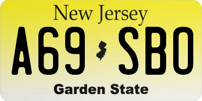 NJ license plate A69SBO