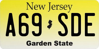 NJ license plate A69SDE