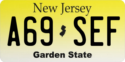 NJ license plate A69SEF
